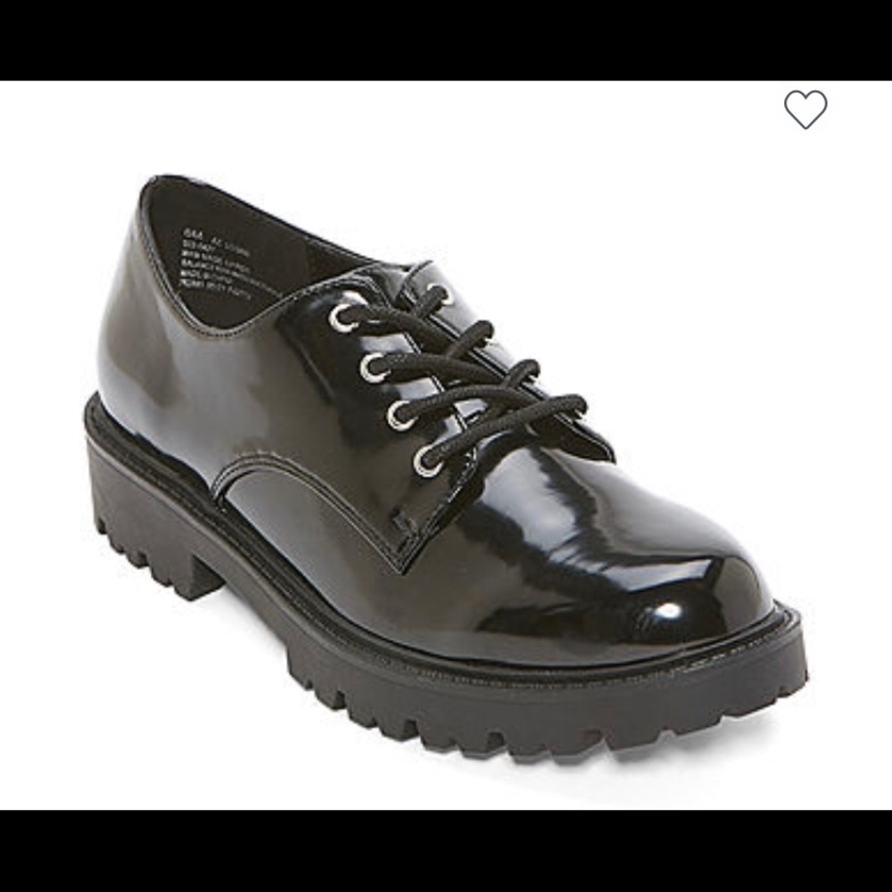 Black Platform Oxford Shoes Woman